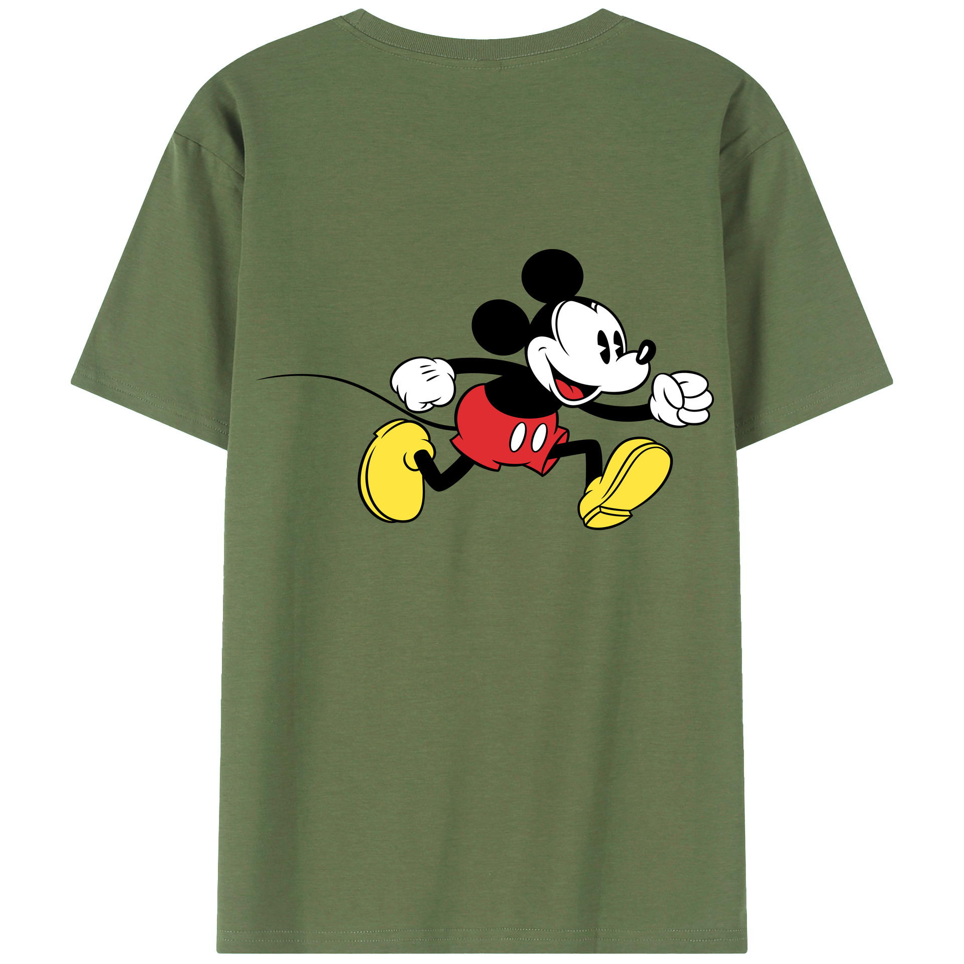 （画像用） ミッキーマウス Mickey Mouse 綿100％ メンズ半袖Tシャツ（バックプリント） 通気性